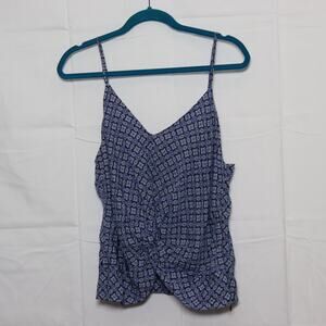 Fifteen Twenty Blue Medallion Print Twist Front Cami Size L